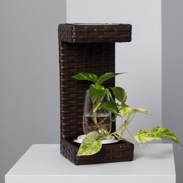 Agra Outdoor Solar LED Table Lamp - Dark Brown