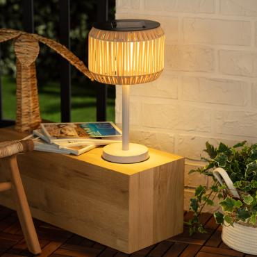 Nygala Solar Metal Outdoor LED Table Lamp - Natural