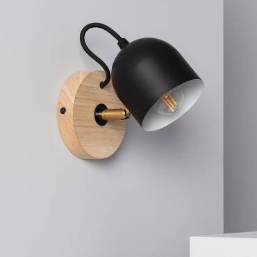Acalado Wood & Metal Wall Lamp - Black