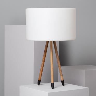 Makaik Wood Oudoor Table Lamp - White