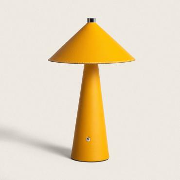 3W Nhalma Outdoor Leather & Metal Portable Metal LED Table Lamp with Rechargable Battery USB - Light Brown