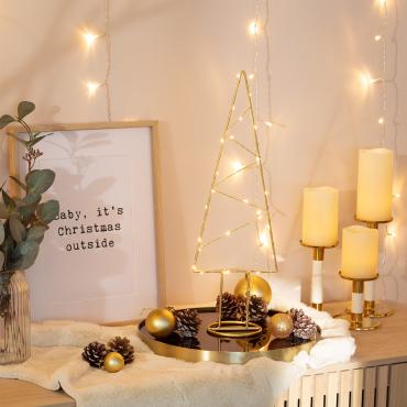 Gold Christmas Tree LED Light - Gold