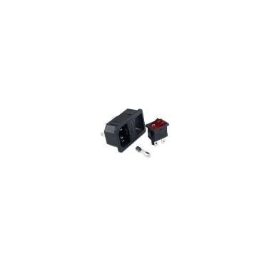 15A IEC320 C14 Switch Socket - Black