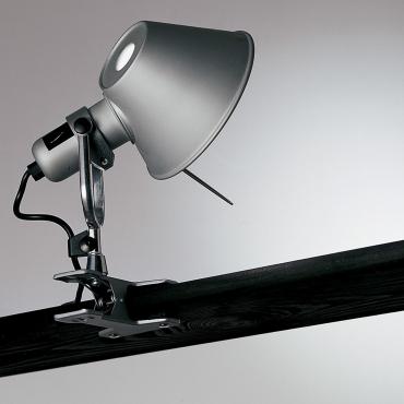 ARTEMIDE Tolomeo Micro Faretto Table Lamp with Clip - Silver
