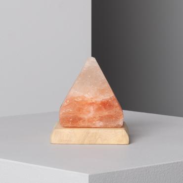 Pyramid Mineral Salt LED Table Lamp with USB Connection - Natural