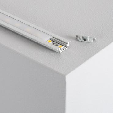 1m Recessed Aluminium Profile for LED Strips with Sliding Cover up to 10 mm - Translucent Lid