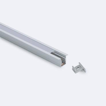 2m Aluminium Recessed Profile with Continous Cover for LED Strips up to 6mm - 2 m