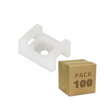 Pack of 100 Zip Tie Bases - White