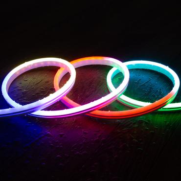 KIT 5m 24V DC RGBIC Neon Digital SPI LED Strip 60LED/m with Power Supply and Controller IP65 - RGBIC
