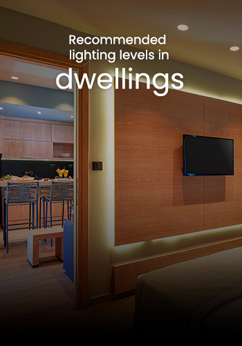 Recommended lighting levels in dwellings