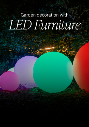 Garden decoration with LED furniture