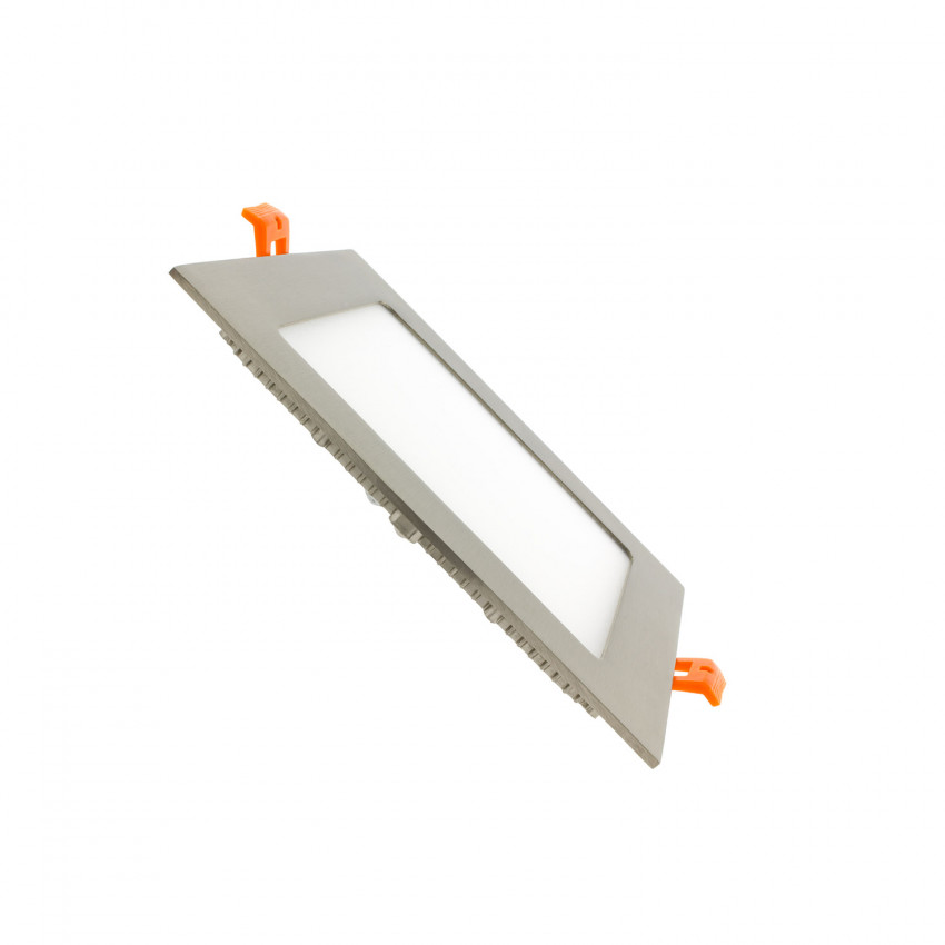 Downlight LED 12W SuperSlim Quadrata Argento Foro 152x152mm