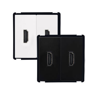 Presa Doppia HDMI Modern Nero