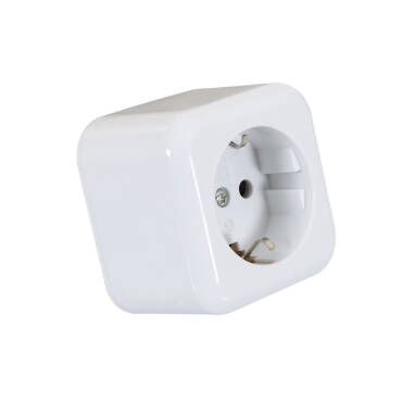 Presa da Superficie Tipo F Schuko Bianco