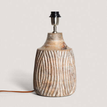 Base per Lampada da Tavolo Legno Tanmay ILUZZIA Naturale