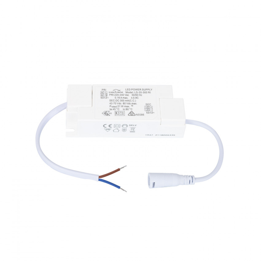 Driver EAGLERISE 220-240V No Flicker Output 42-70V 300mA 21W LS-20-300RI