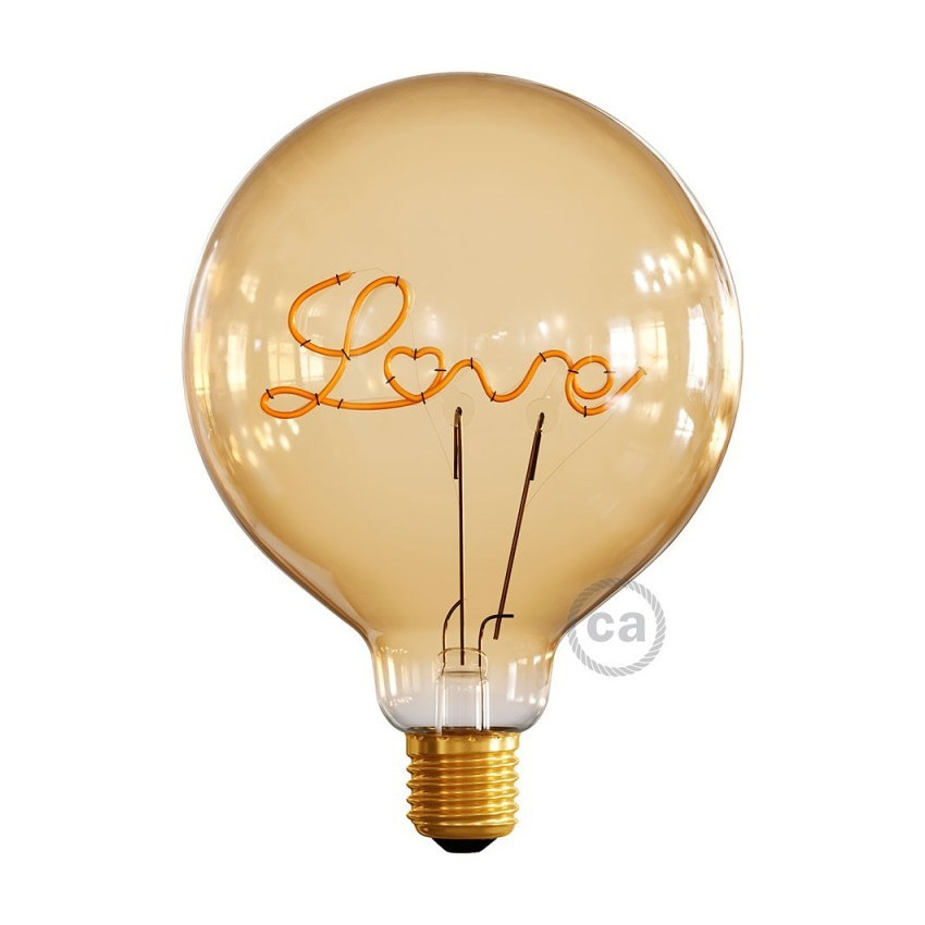Lampadina LED Filamento Regolabile E27 5W 250 lm G125 Love CBL700232 CREATIVE-CABLES