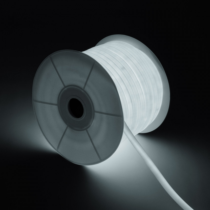 Bobina Striscia LED Neon Flessibile Circolare 360 120LED/m IP67 Bianco Freddo 50 Metri