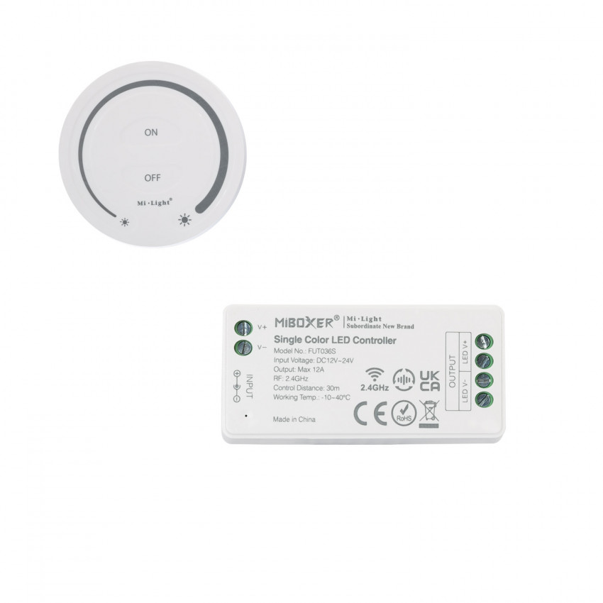 Controller Regolatore Monocolore 12/24V DC + Telecomando RF MiBoxer