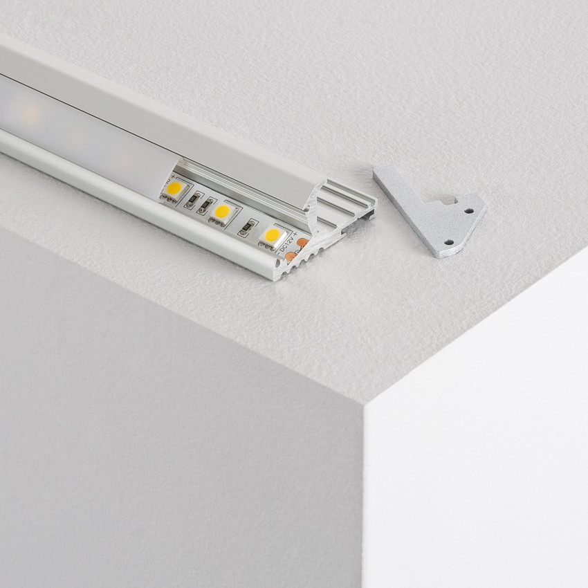 Profilo in Alluminio per Scala Doppia Illuminazione 1m per Due Strisce LED fino a 10mm
