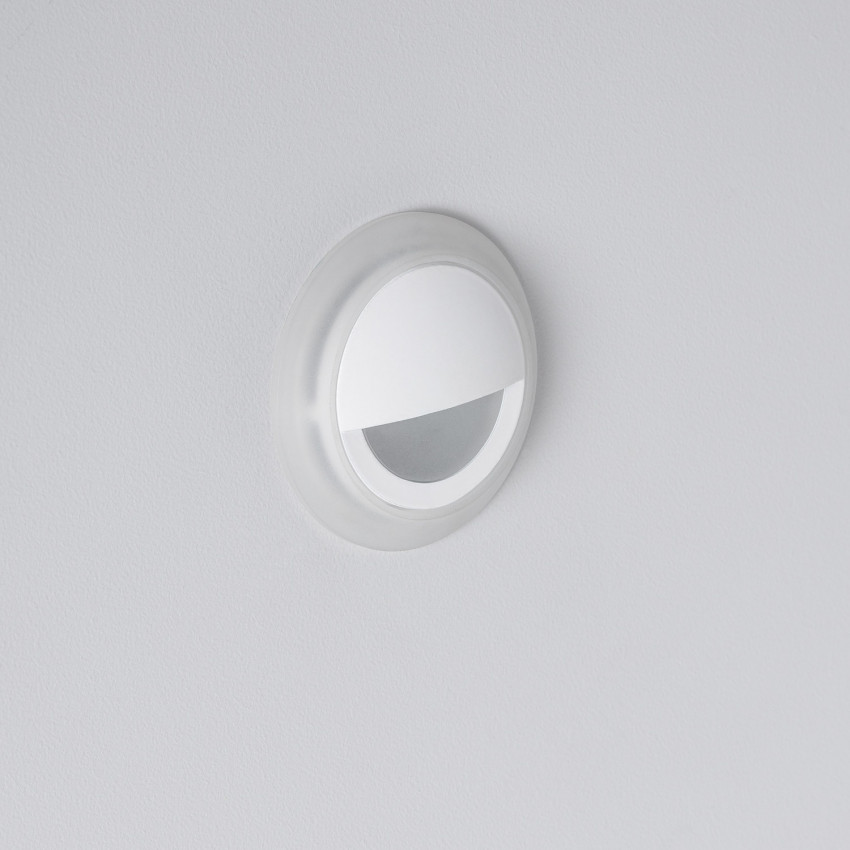 Segnapasso da Esterno LED 3W da Incasso a Parete Circolare Bianco 