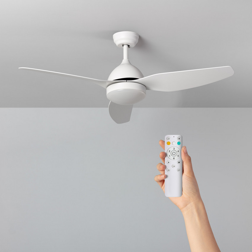 Ventilatore LED da Soffitto Woolworth Bianco 127cm Motore DC