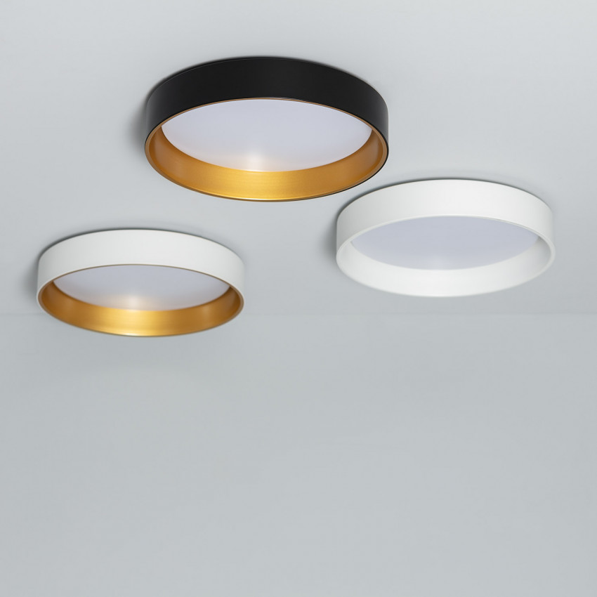 Plafoniera LED 20W Circolare Metallo Ø450 mm CCT Selezionable Broadway