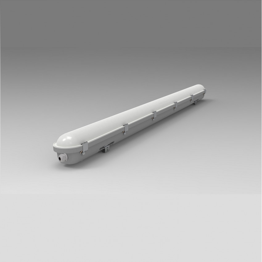Plafoniera Stagna LED 120 cm 36W Alluminio con Luce di Emergenza IP65