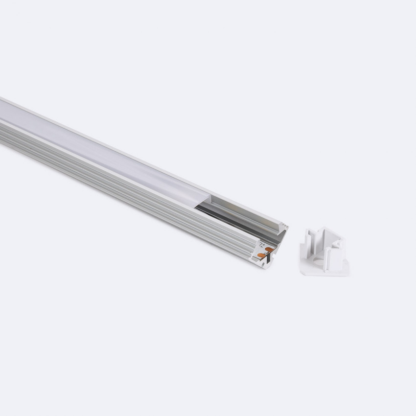 Profilo Alluminio Superficie Angolo 2m per Striscie LED fino a 11 mm