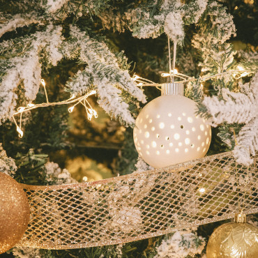 Palla di Natale LED Porcelana con Batteria Estella