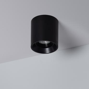 Applique da Soffitto Circolare Nero con Lampadina GU10 Space 6000K