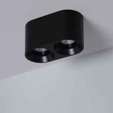 Applique da Soffitto Doppia Nera con Lampadina GU10 Space 6000K