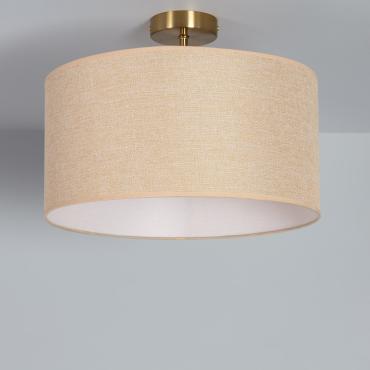 Lampada da Soffitto Metallo e Tessuto Quitón Beige