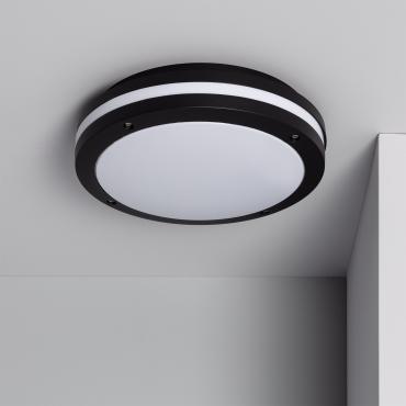 Plafoniera Circolare in Alluminio da Esterni Ø300 mm IP54 Corso Nero