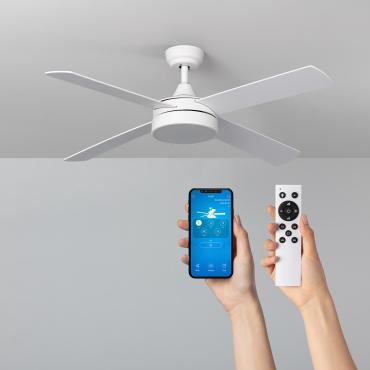 Ventilatore da Soffitto Silenzioso Timor Bianco 132cm Motore DC Wi-Fi Bianco