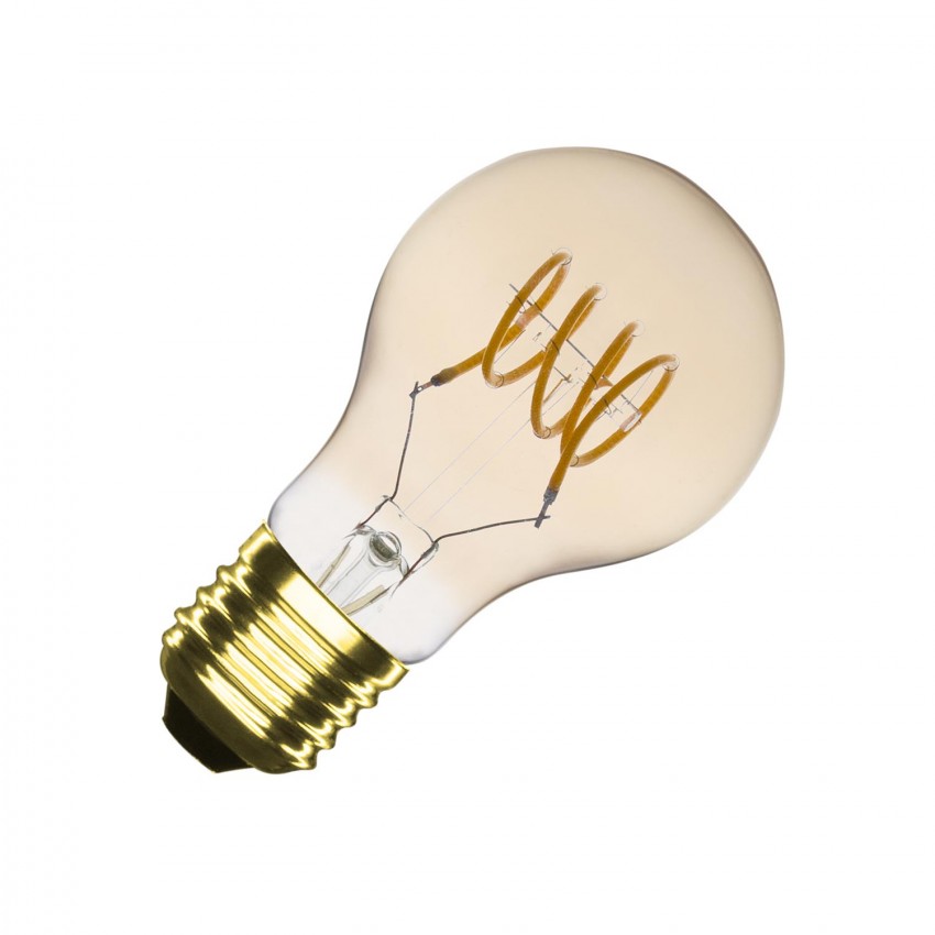 Żarówka LED E27 Ściemnialna Filament Spirala Gold Classic A60 4W