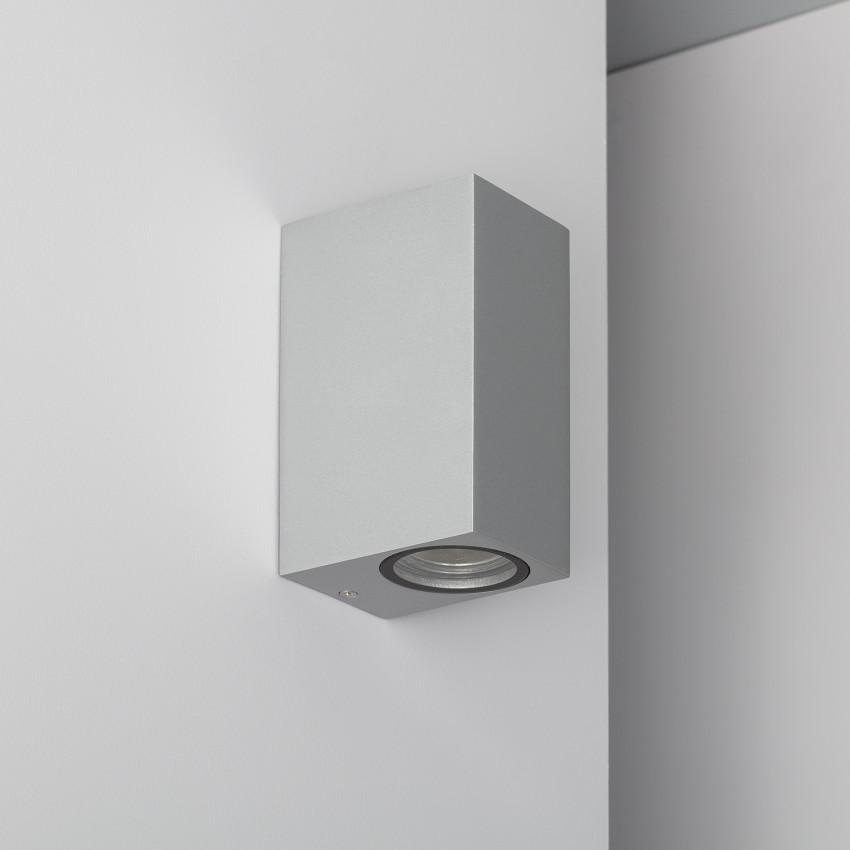 Kinkiet Ścienny  Aluminiowy Podwójne Oświetlenie Srebrny Miseno