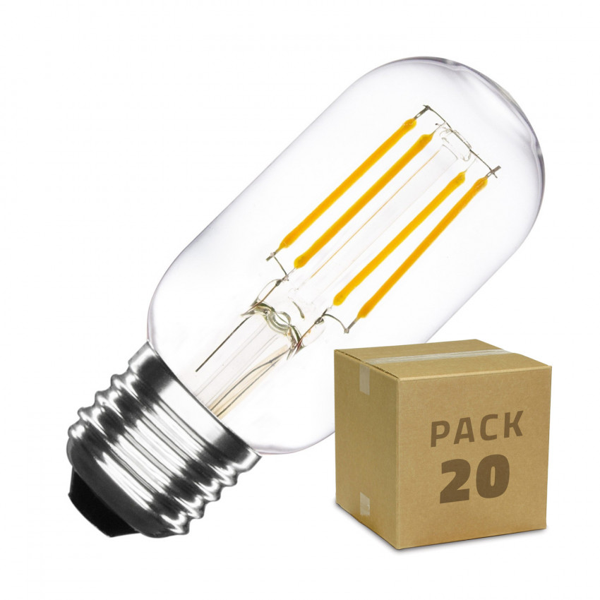 Zestaw 20 Żarówek LED E27 Ściemnialnych Filament Tory T45 4W Biała Ciepła