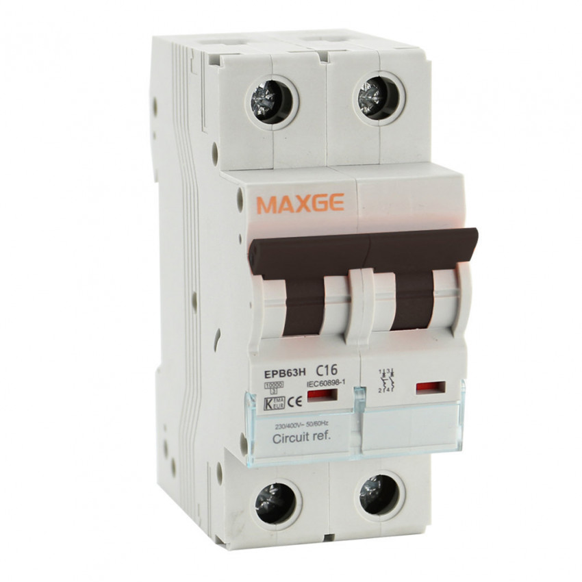 Włącznik Automatyczny Magnetyczno-termiczny Przemysłowy MAXGE  2P 10kA Curva C 10-63A MAXGE