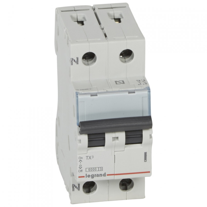 Wyłącznik Automatyczny Magnetotermiczny TX3 Trzeciorzędny 1P+N Krzywa C 6kA 10-40 A LEGRAND 403585