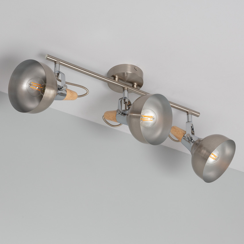 Lampa Sufitowa Nastawna Aluminiowa 3 Reflektory Srebrna Emer