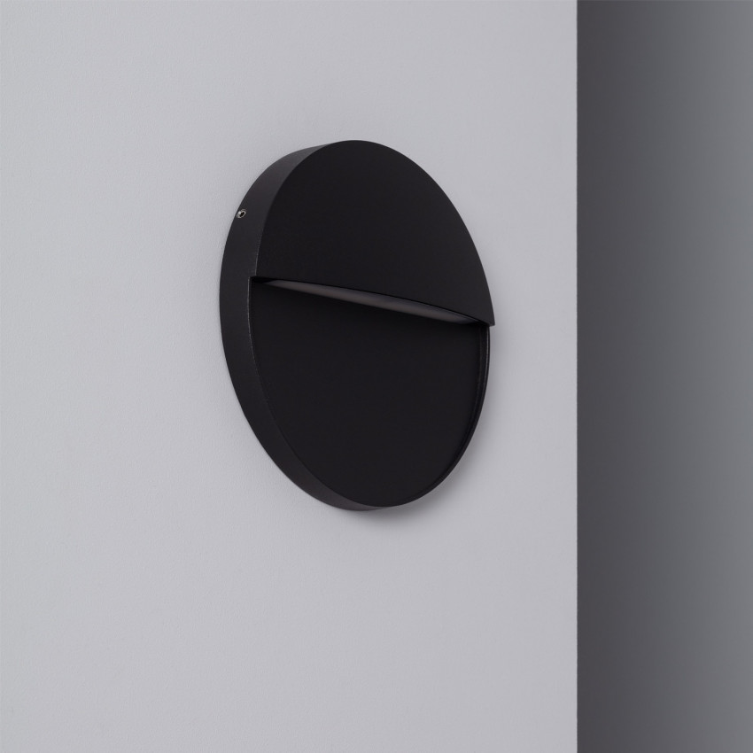 Kinkiet Ścienny LED 6.5W Aluminiowy Okrągły Jade Czarny