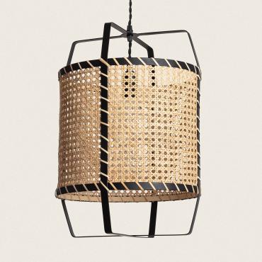 Lampa Wisząca z Rattanu BacoNaturalny / Czarny