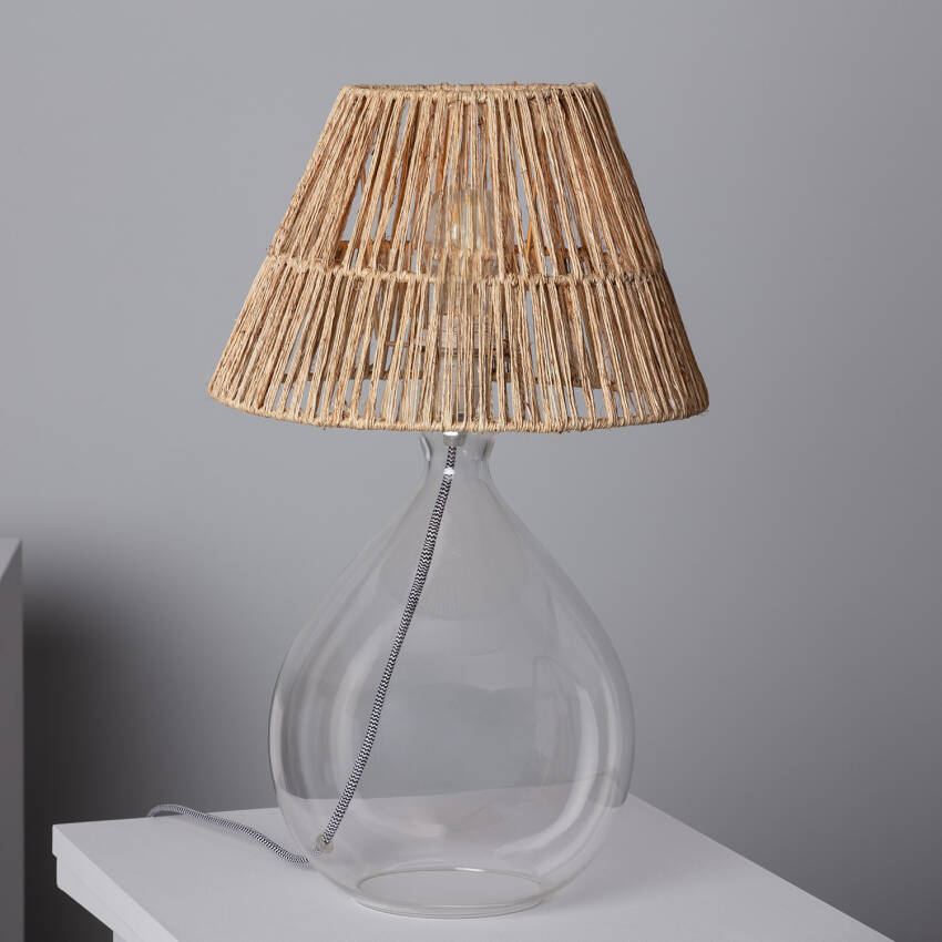 Aurora Jute & Glass Table Lamp 