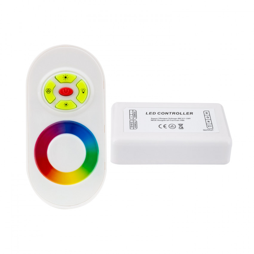 12/24V RGB LED Tactile Controller + RF Remote Control Dimmer