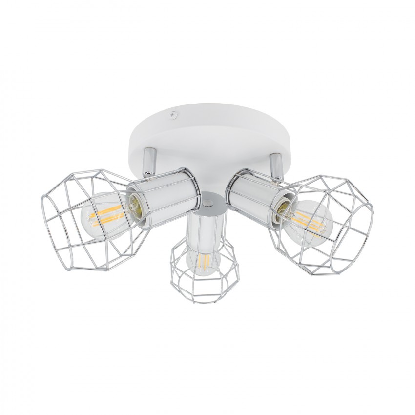 Lada 3 Spotlight Aluminium Round Adjustable LED Ceiling Lamp in White