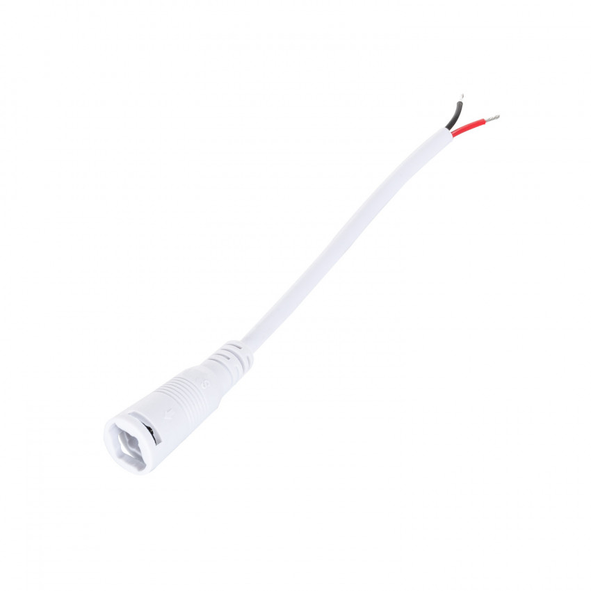 White Female Jack Connector Cable for 12V LED Strip