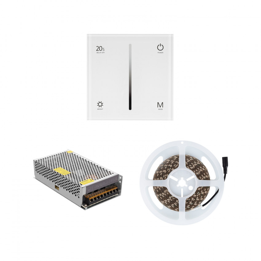 Monochrome LED Strip with Touch Dimmer Mechanism and Power Supply