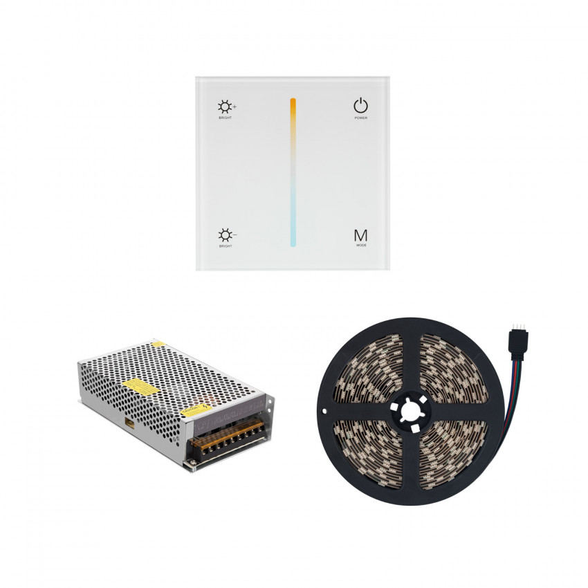 CCT LED Strip with Touch Dimmer Mechanism and Power Supply 
