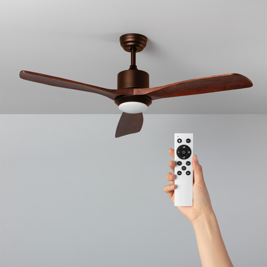 Forest Brown LED Ceiling Fan with DC Motor 132cm 